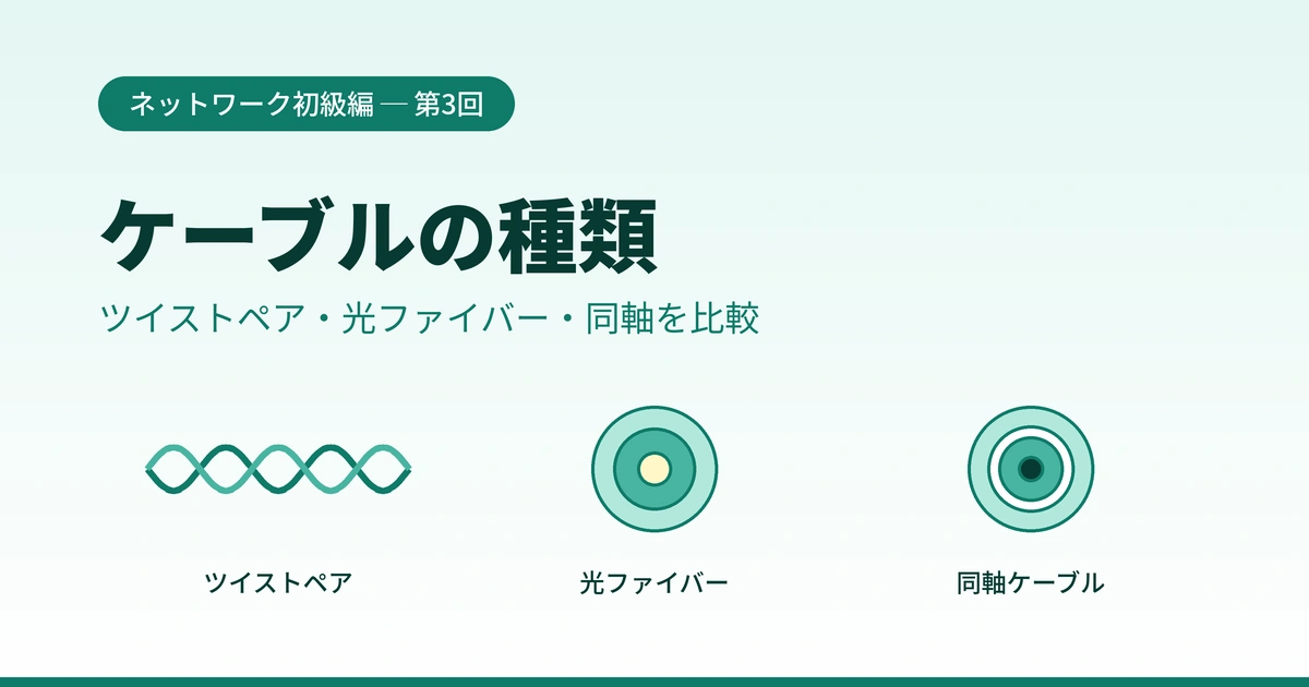 Featured image of post ケーブルの種類：ツイストペアケーブル・光ファイバー・同軸ケーブルを比較